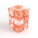 Green Stuff World - 12x D6 16mm Dice - Orange White Marble
