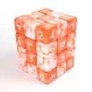 Green Stuff World - 36x D6 12mm Dice - Orange White Marble