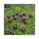 Green Stuff World - 12x D6 16mm Dice - Purple Black