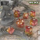 Green Stuff World - 12x D6 16mm Dice - Clear Pink / Orange