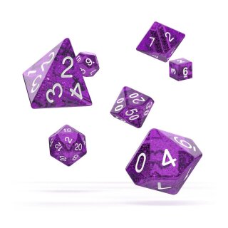 Oakie Doakie Dice RPG Set Speckled (7) - Purple