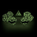 Oakie Doakie Dice RPG Set Metal Glow in the Dark (7) - Druids Blaze