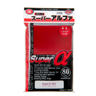 KMC Standard Sleeves - Super a (Alpha) Red (80 Sleeves)