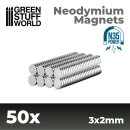 Neodymium Magnets 3x2mm - 50 units  (N35)