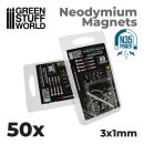 Green Stuff World - Neodymium Magnets 3x1mm - 50 units (N35)