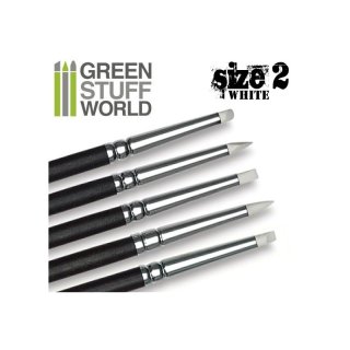 Green Stuff World - Colour Shapers Brushes SIZE 2 - WHITE SOFT