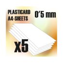 ABS Plasticard A4 - 05 mm COMBOx5 sheets