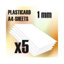 ABS Plasticard A4 - 1 mm COMBOx5 sheets