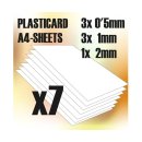 Green Stuff World - ABS Plasticard A4 - Variety 7 sheets...