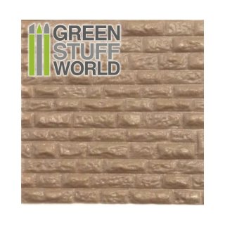 Green Stuff World - ABS Plasticard - ROUGH ROCK WALL Textured Sheet - A4