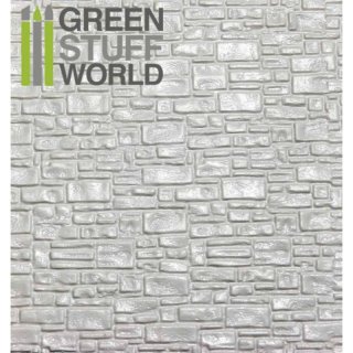 Green Stuff World - ABS Plasticard - SMOOTH ROCK WALL Textured Sheet - A4