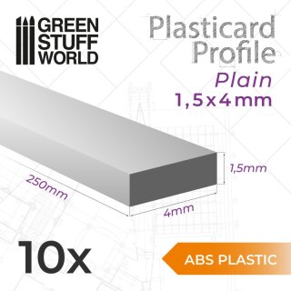 ABS Plasticard - Profile PLAIN 4mm
