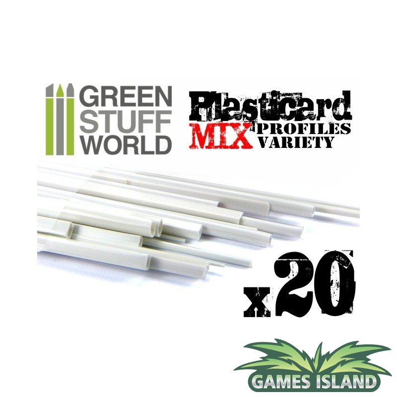 Green Stuff World ABS Plasticard - A4 - Variety 7 sheets pack