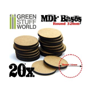 Green Stuff World - MDF Bases - Round 32 mm