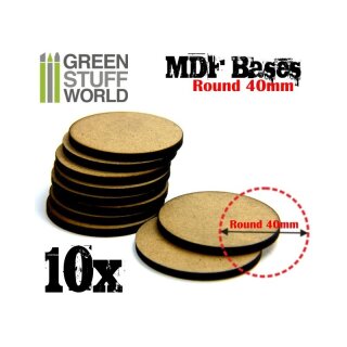 Green Stuff World - MDF Bases - Round 40 mm