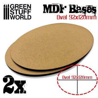 Green Stuff World - MDF Bases - Oval 92x120mm