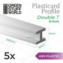 Green Stuff World - ABS Plasticard - Profile H-Beam Columns 6mm