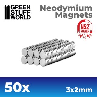 Green Stuff World - Neodymium Magnets 3x2mm - 50 units  (N52)