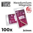 Green Stuff World - Neodymium Magnets 3x1mm - 100 units (N52)
