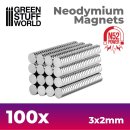 Green Stuff World - Neodymium Magnets 3x2mm - 100 units...