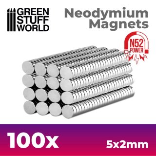 Green Stuff World - Neodymium Magnets 5x2mm - 100 units (N52)