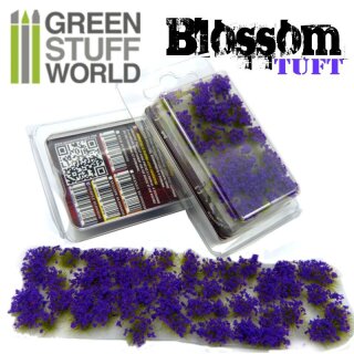 Green Stuff World - Blossom TUFTS - 6mm self-adhesive - PURPLE Flowers