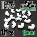Green Stuff World - Plasticard Pipe ELBOWS 9mm