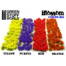 Green Stuff World - Blossom TUFTS - 6mm self-adhesive - ORANGE Flowers