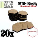 Green Stuff World - MDF Bases - Hexagonal 25 mm