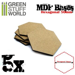 Green Stuff World - MDF Bases - Hexagonal 50 mm