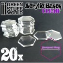 Green Stuff World - Acrylic Bases - Hexagonal 30 mm CLEAR
