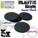Green Stuff World - Plastic Bases - Round 50 mm BLACK