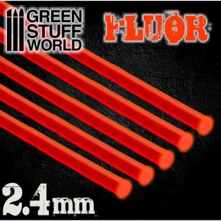Green Stuff World - Acrylic Rods - Round 2.4 mm Fluor RED-ORANGE