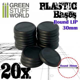 Green Stuff World - Plastic Bases - Round Lip 30mm