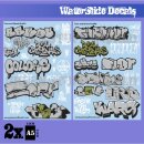 Waterslide Decals - Train and Graffiti Mix - Silver and Gold
