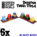 Green Stuff World - 6x Resin Dragon Teeth Traps for Tanks