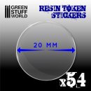 54x Resin Token Stickers 20mm