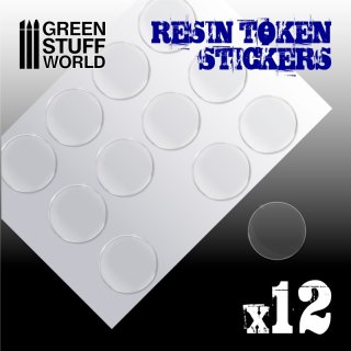 Green Stuff World - 12x Resin Token Stickers 40mm