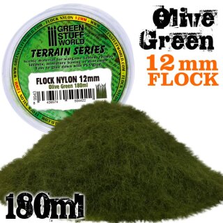Static Grass Flock 12mm - Olive Green - 180 ml