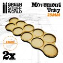 Green Stuff World - MDF Movement Trays 25mm x5 - Skirmish