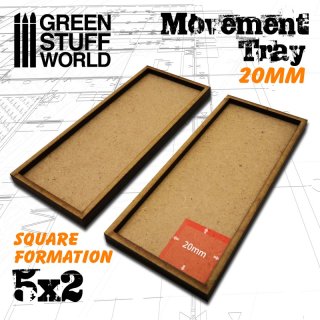 Green Stuff World - MDF Movement Trays 20mm 5x2