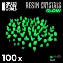Green Stuff World - GREEN GLOW Resin Crystals - Small