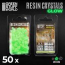 GREEN GLOW Resin Crystals - Medium