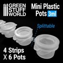 Green Stuff World - 24x Mini Plastic Pots 3ml