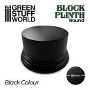 Round Block Plinth 8cm - Black