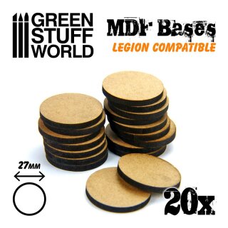 Green Stuff World - MDF Bases - Round 27 mm (Legion)