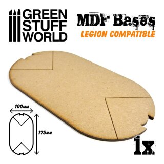 Green Stuff World - MDF Bases - Oval Pill 100x175 mm (Legion)