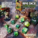 Green Stuff World - 12x D6 16mm Dice - Green Swirl
