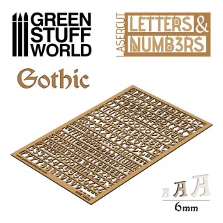 Letters and Numbers 6 mm GOTHIC