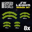 Legion arc-shaped line of fire markers - GREEN FLUOR